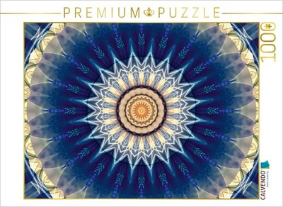 CALVENDO Puzzle Mandala blau 1000 Teile Puzzle quer | 1000 Teile Lege-Größe 64x4