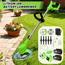 Cordless String Trimmer Electric Edger Weed Grass Eater Lawn Cutter +2 Batteries