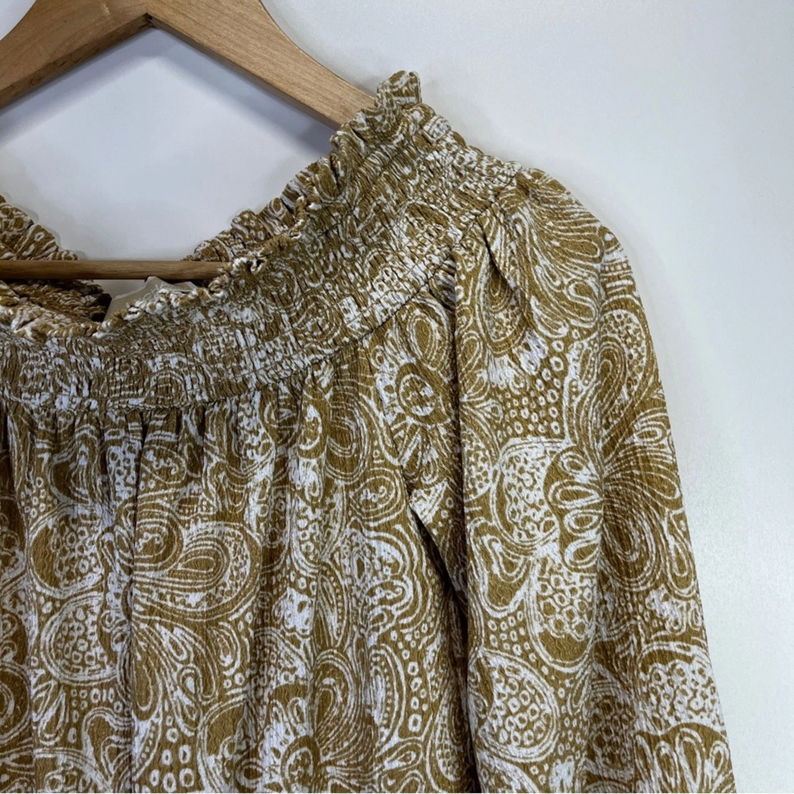 Michael Kors Daytime Paisley mini abito kaki nuovo con etichette vendita al dettaglio $140 S