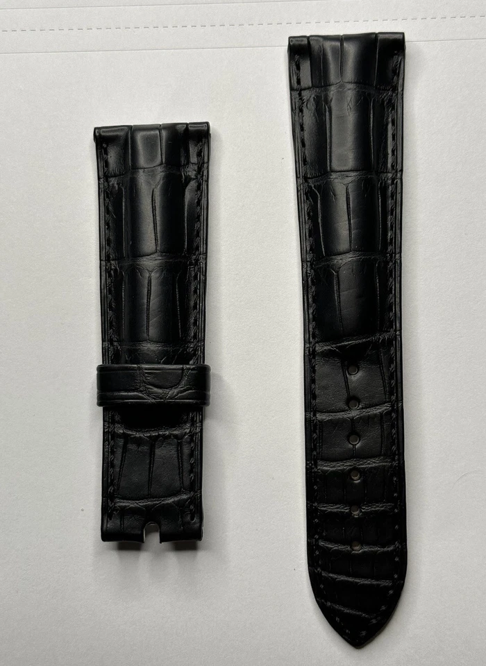 正品 BREGUET MARINE XXI 手表表带 黑色鳄鱼 全新 24 毫米 正品 — 第 2/4 张图片