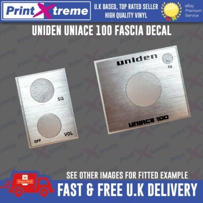 PRINTXTREME LTD - CB FACEPLATE DECALS UNIDEN UNIACE 100 cb radio faceplate Decal Sticker bezel self adhesive