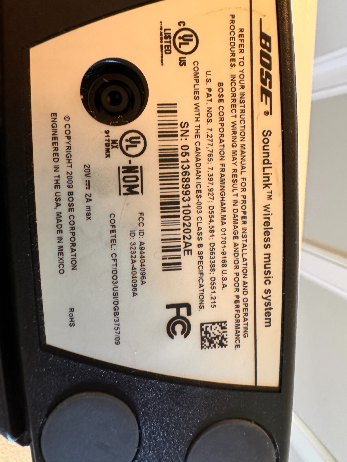 Bose Soundlink Wireless Music System Portable Speaker Bose & remote eBay