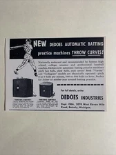 Dedoes Industries Berkly Michigan Pitching Machine NBC 1955 Baseball 5X4 Ad