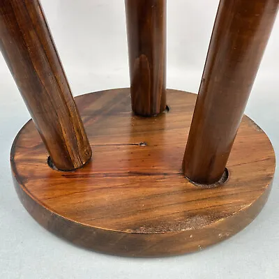 Buy Vintage 3 Leg Wooden Milking Stool With Rounded Shape Seat & Pointed Legs