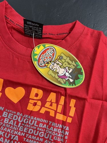 I love BALI Red T-SHIRT Boy Girl Kids Size Small By Krisna - Picture 4 of 7