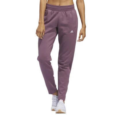 Adidas Woman's Relaxed Fit Tapered Legs Fleece Joggers Sweatpants Small Purple