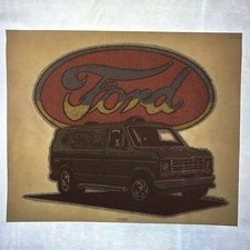 Vintage 70's Custom Ford Van Heat Transfer Iron-On Glitter