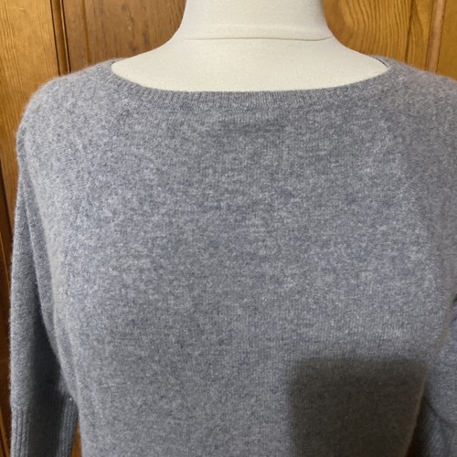 Magaschoni Damenpullover L grau 100 % Kaschmir Pullover 3/4-Ärmel runder Ausschnitt - Bild 2 von 10