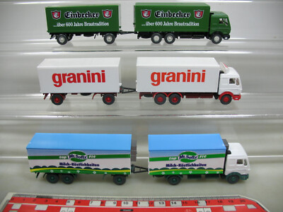3x Wiking H0 1:87 Lastzug Mercedes MB: Einbecker+granini+Mr. Softy #AF215-0,5