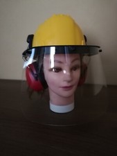 ELMETTO PROTETTIVO DPI CON CUFFIE E VISIERA CASCHETTO PROTEZIONE LAVORO