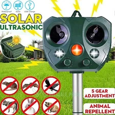 Upgraded Solar Ultrasonic For Garden Animal Repellent Dog Cat Skunk Deer Raccoon