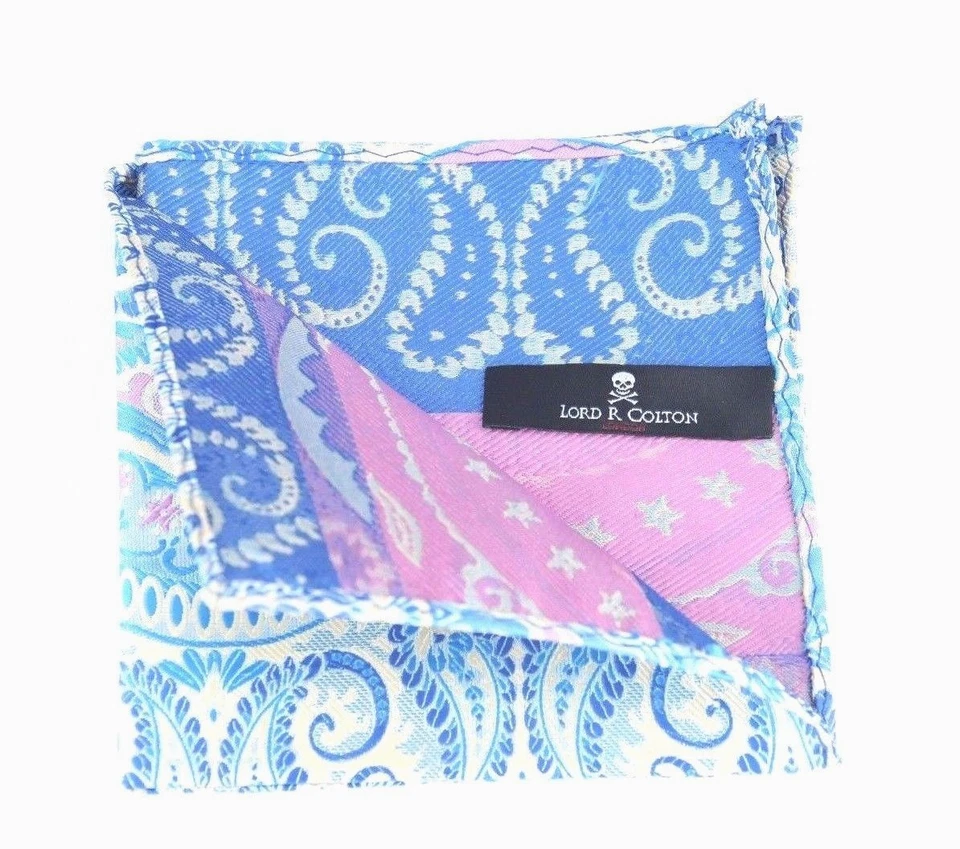 Lord R Colton Masterworks Pocket Square - Galapagos Pearl Blue Silk - $75 New - Image 2 of 2