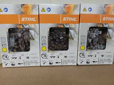 3-Pack 3639 005 0067 NEW STIHL CHAINSAW CHAIN .325 16'' 67DL .063 26RS 67