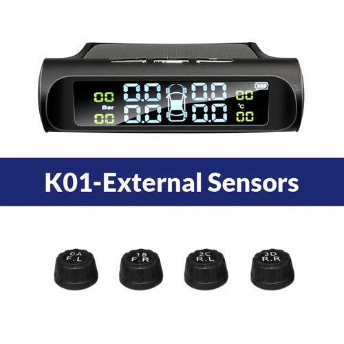 Solar Tire Pressure Car TPMS 4Wheel Sensor Monitoring System Security Alarm - Picture 7 of 14
