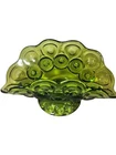 L.E. Smith Moon & Star Green Glass Banana Stand 12" Vintage Collectible