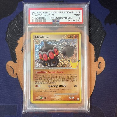 PSA 9 MINT 2021 Pokemon Celebrations Classic CLAYDOL #15 Holo Rare