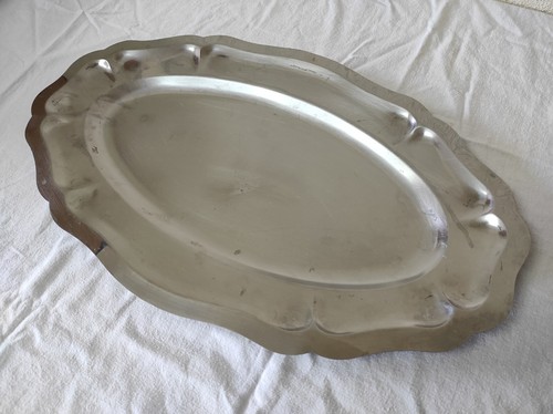 Grand Plat Ovale De Service En Inox Letang & Rémy - Argenté - Occasion