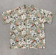Vintage Barefoot In Paradise Mens XL Hawaiian Floral Popover USA Made Shirt