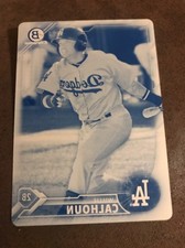 Willie Calhoun 2016 Bowman Chrome CYAN Printing Plate #1/1 Rangers