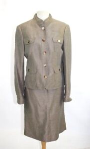 Betty Barclay Leinen Damen Anzug Kostum Blazer Gr 40 Rock Gr 38 Grau Beige Ebay