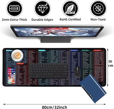 80*30cm OfficeSoftware Shortcut mouse pad, Convenient for office, Multi-Language