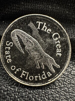 1 gram .999 Fine Silver Round - Gator gram GREAT STATE of FLORIDA