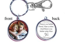 Personalized Wedding Photo Keychain Double-Sided 2 sides Gifts Sister Bride