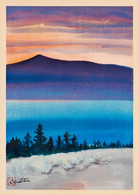 Chiura Obata: Evening Glow at Mono Lake 22x30 Archival Quality Fine Art Print