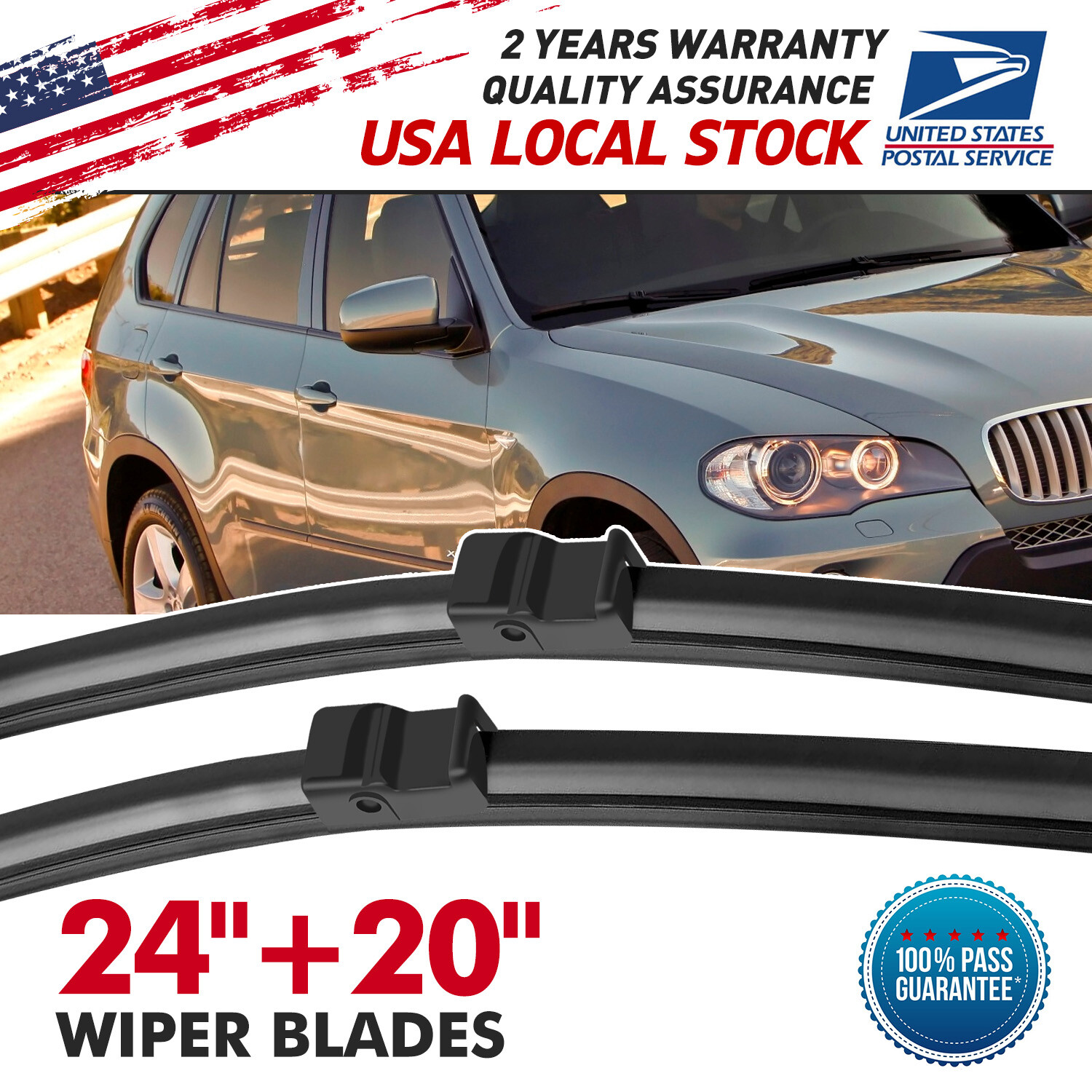 1 Pcs 24" 20" Auto Windshield Wiper Blade Kit for BMW X5 20072011 Side