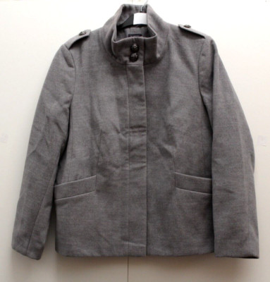 M & S Damen durchgehender Reißverschluss hochgeschlossen super weicher Mantel warm kuschelig ~ Gr. 18 ~ silbergrau