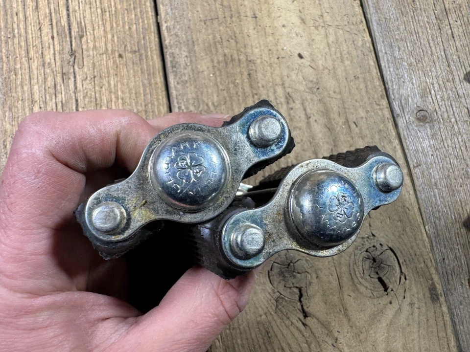 Pedales de triciclo de colección 9/16 NOS 2,5” pulgadas bloque goma Alemania bicicleta cottered Foto 3 de 4