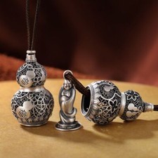Gourd Pendant Necklace Buddha Amulet Vintage Jewelry for Men and Women Couple