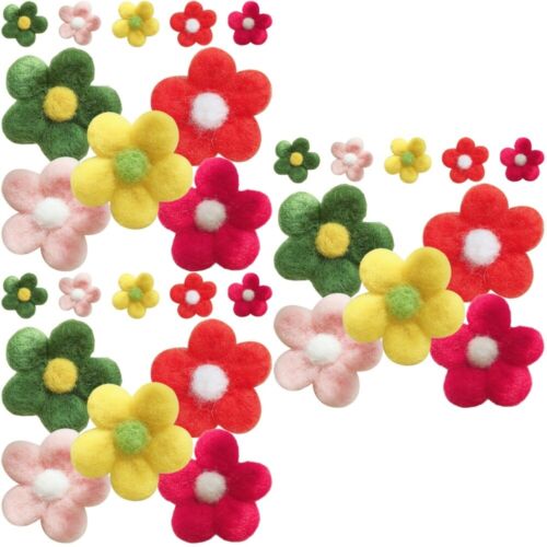  30 PCS Accessories For Hair Rubber Wool Child Clothing Decor Flower Appliques - Picture 1 of 12