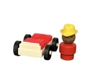 Vintage Fisher Price Little People Wood African American Cowboy & Red/White Car