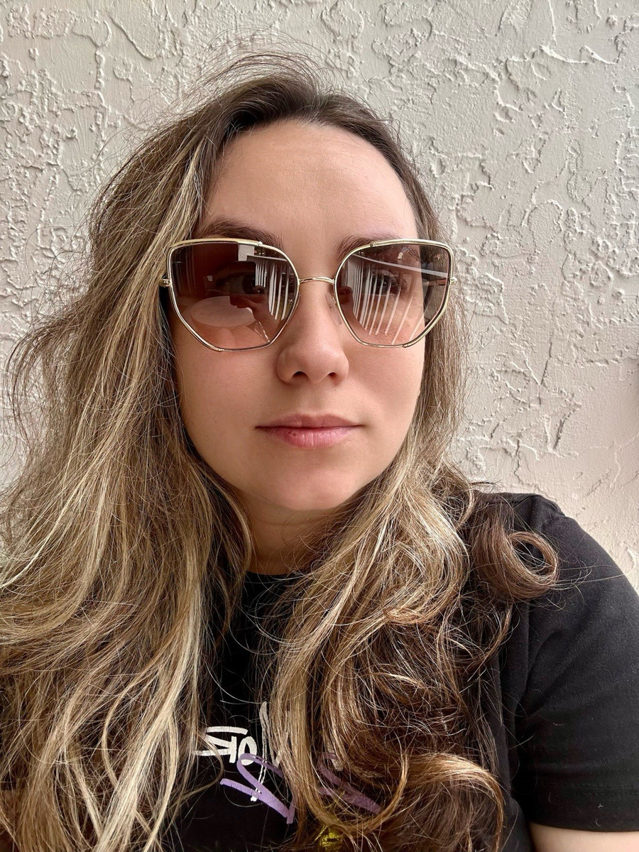 Prada Gold Metal Oversized Butterfly Sunglasses Gradient  display picture 1
