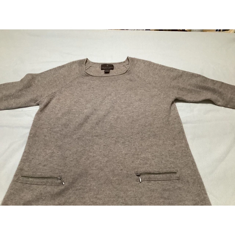 Fenn Wright Manson Grande Mujer 2 Capas Cachemira Cremallera Suéter Foto 3 de 4