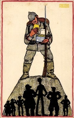 Künstler Ak Koken, Aenne, Reklame, Bahlsen, Soldat mit Leibniz Keksen - 11090110