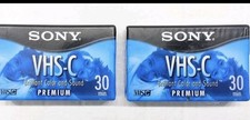 2-Pack VHS-C Sony Premium Grade Video Cassette Tapes SP 30 Minutes EP 90 Minutes