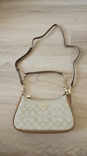 Coach Teri Shoulder Bag Signature Canvas Khaki
