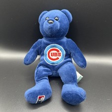 Official MLB Brand Blue Forever Collectable Chicago Cubs Plush Bear Size 8"