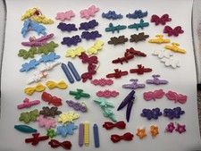 76 Vintage Plastic Hair Barrettes 70 s 80 s Snap Tight Mixed Lot Goody Animal