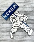 VINTAGE 12x8" MICHELIN MAN TIRES GASOLINE STATION PORCELAIN GAS MOTOR OIL SIGN