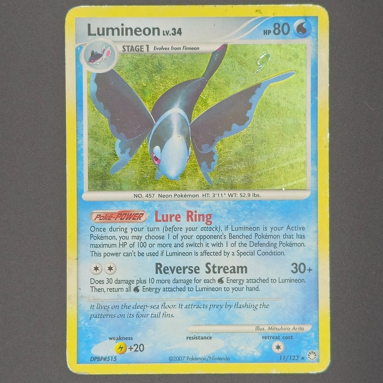 Lumineon 11/123 D&P Mysterious Treasures Cosmos Holo Rare Pokémon TCG 2007 HP