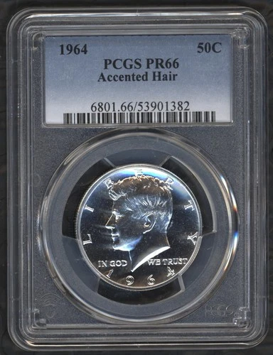 1964 PCGS PR66 ACCENTED HAIR KENNEDY HALF DOLLAR ~ SILVER AT ALL TIME HIGH