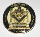 Masonic Family Lapel Tac Stick Stud Black & Gold Compass Square 1.25" Pin NEW! — photo 1