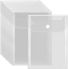 Vmiapxo 20 Pcs Small Plastic Envelopes with Snap Closure, Reusable Stamp and Di