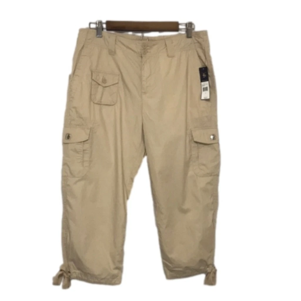 American Living Women’s Khaki Cargo Capri Size 8