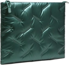 15-16 Inch Puffy Laptop Sleeve for MacBook Pro 16 16 inch, Satin Green