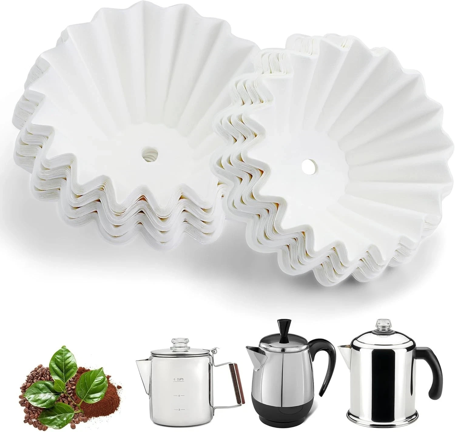Coffee Filters for Farberware Percolators, 150 Pack, White, 6/9 Cup