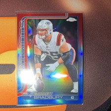 Topps 2025 Chrome Garrett Bradbury New England Patriots Red/White/Blue #212